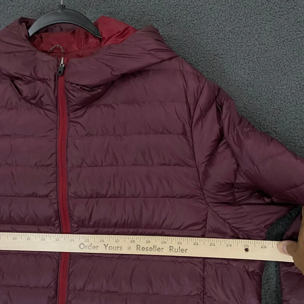 REI Co-op Puffer Jacket Mens XL Burgundy 650 Down Hoodie